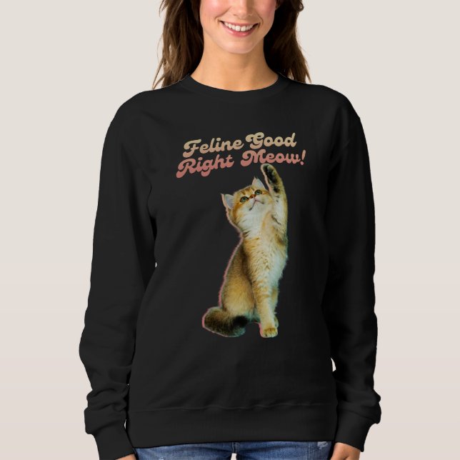 Cute Funny Cat Typography med lekkattunge T Shirt (Framsida)
