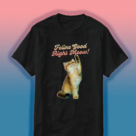 Cute Funny Cat Typography med lekkattunge T Shirt
