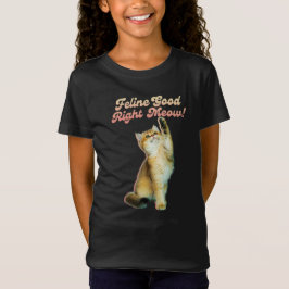 Cute Funny Cat Typography med lekkattunge T Shirt