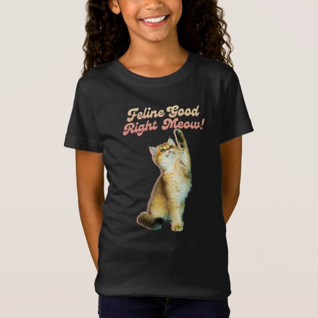 Cute Funny Cat Typography med lekkattunge T Shirt (Framsida)