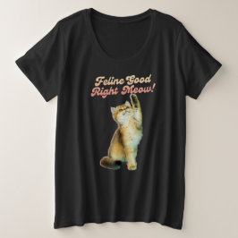 Cute Funny Cat Typography med lekkattunge T Shirt