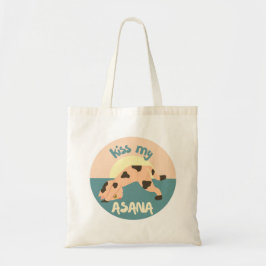 Cute Funny Cat Yoga Asana Meditation Tote Bag Tygkasse