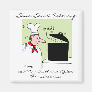 Cute Funny Catering Affärskort Magnet