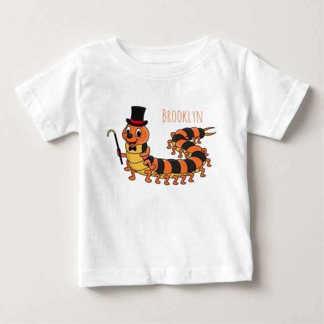 Cute funny centipede cartoon illustration t shirt (Framsida)