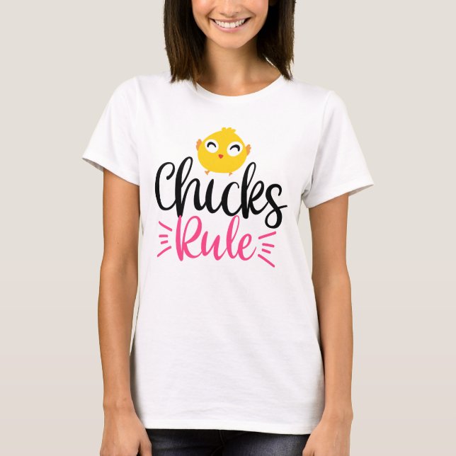 Cute Funny Chick Rule Påsk T Shirt (Framsida)