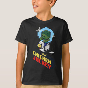 Cute Funny Chicken Jockey Pixel Graphic Riding Gam T Shirt