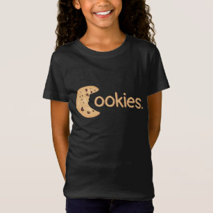 Cute Funny Chocolate Chip Cookie "Cookies" Text T Shirt