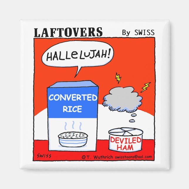 Cute Funny Christian Hallelujah Laftovers Tecknad Magnet (Framsidan)