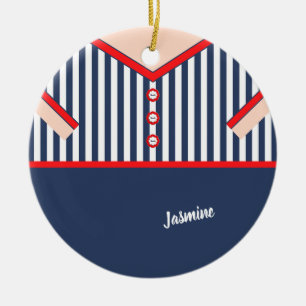 Cute Funny Clown Kostym Caricature Personlig Julgransprydnad Keramik