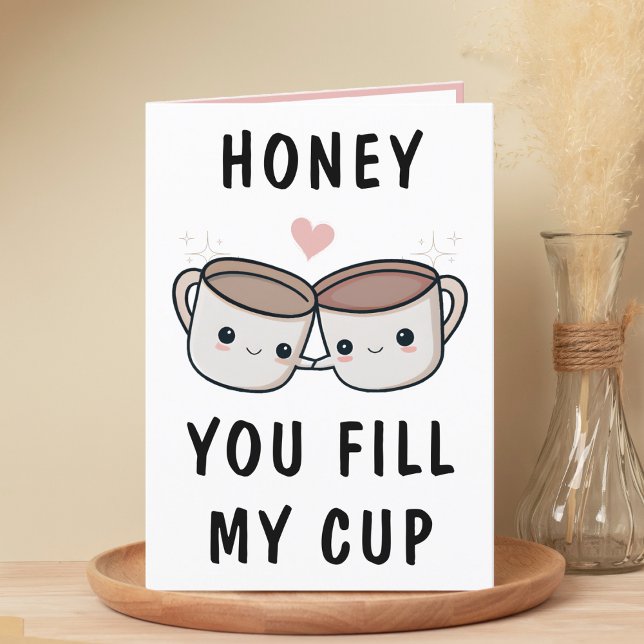 Cute Funny Coffee Kopp spp. Grattis på födelsedage Tack Kort (Cute Funny Coffee Cup Spouse Happy Birthday Thank You Card)