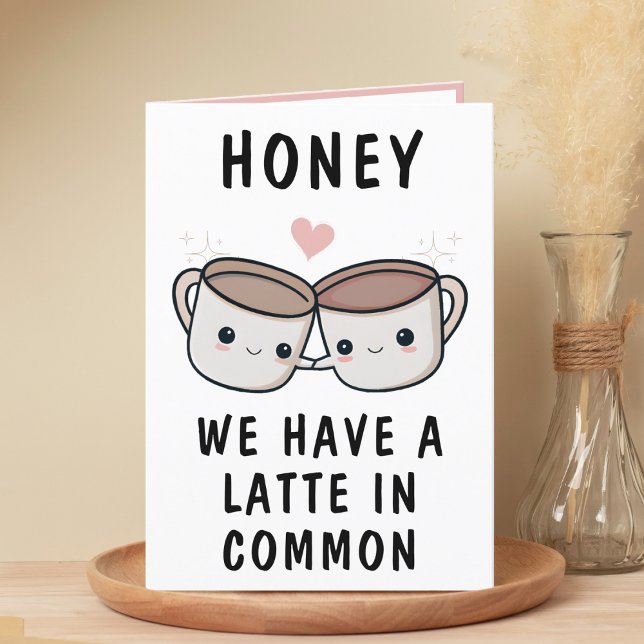 Cute Funny Coffee Kopp spp. Grattis på födelsedage Tack Kort (Cute Funny Coffee Cup Spouse Happy Birthday Thank You Card)