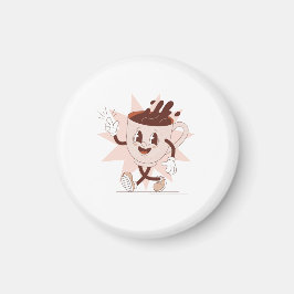 Cute Funny Coffee Tecknad Magnet