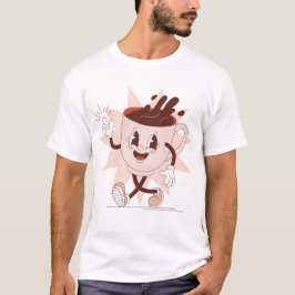 Cute Funny Coffee Tecknad T Shirt