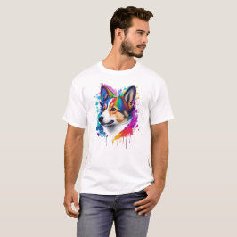 Cute Funny Corgi-regnbågsfärg T Shirt
