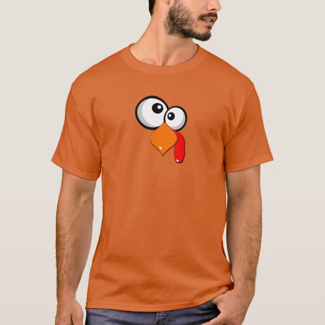 Cute Funny Crazy-Eyed Turkey T-Shirt (Framsida)