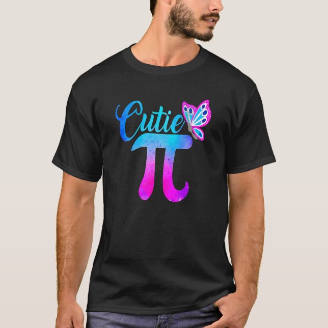 Cute & Funny Cutie Pi Math Paj Butterfly Adsible T Shirt (Framsida)