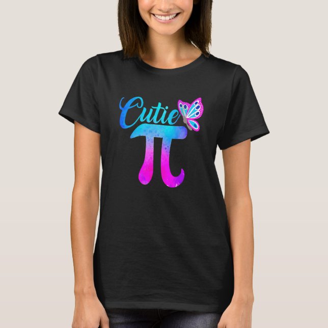 Cute & Funny Cutie Pi Math Paj Butterfly Adsible T Shirt (Framsida)