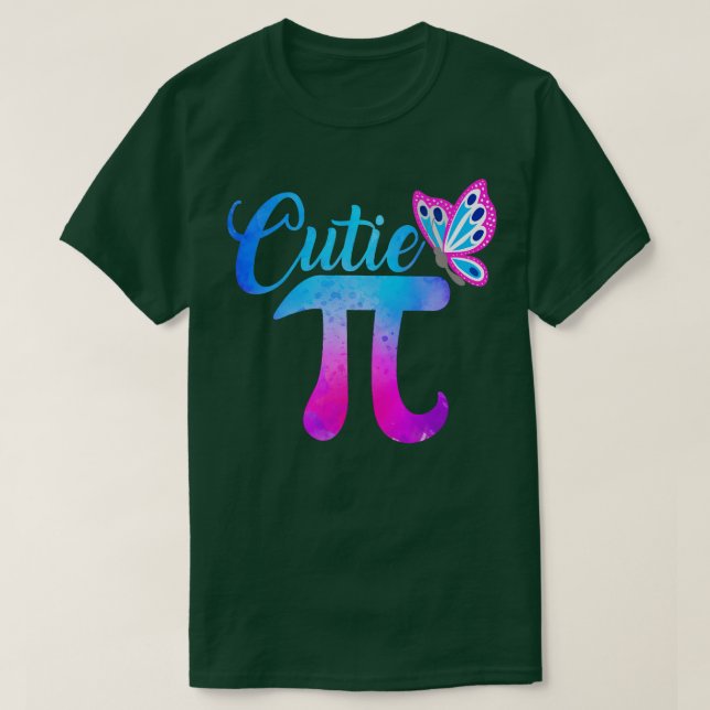 Cute Funny Cutie Pi Math Paj Butterfly Math Pun T Shirt (Design framsida)