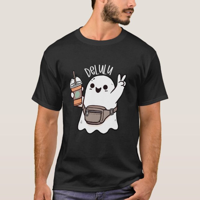 Cute Funny Delulu Ghost Boujee Coffee Kopp Spooky  T Shirt (Framsida)