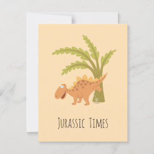 Cute Funny Dinosaur Dino Peeing Jurassic Fern Vykort