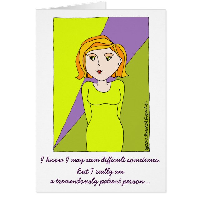 Cute Funny Diva Spoiled Brat Tecknad Girl Hälsningskort (Framsidan)