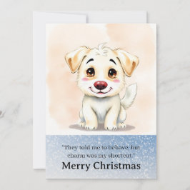 Cute Funny Dog Christmas Card Julkort