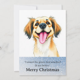 Cute Funny Dog Christmas Card Julkort