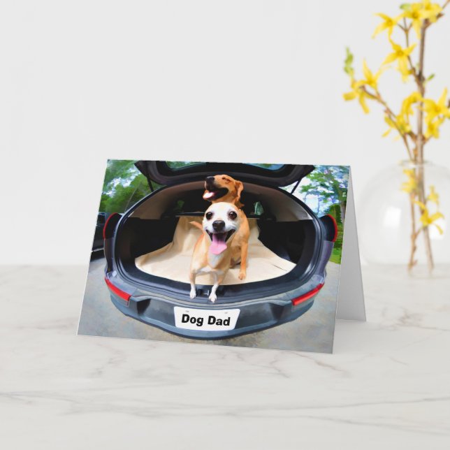 Cute Funny Dogs Fars dag Pappa Kort (Gul blomma)