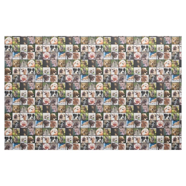 Cute & Funny Dogs Photo Collage tyg (Fat Quarter)