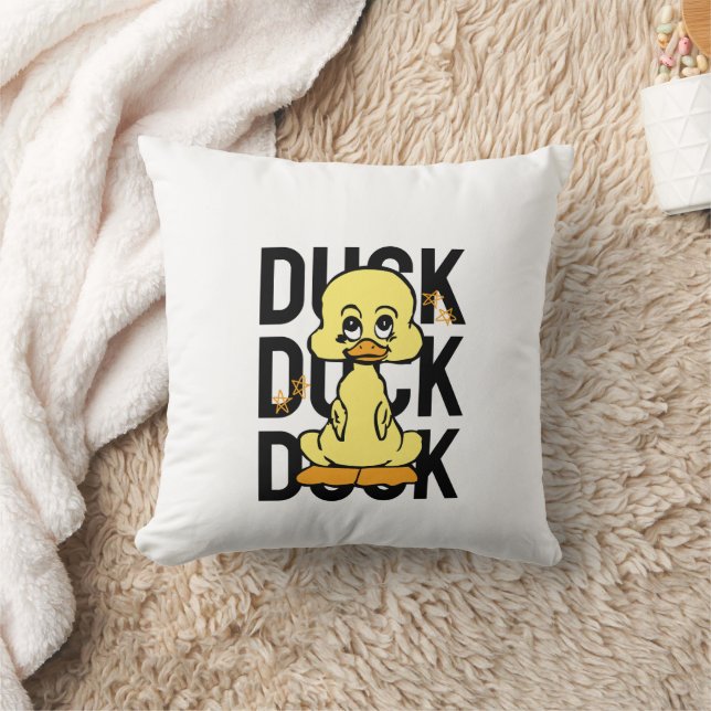 Cute Funny Duck Throw Pillow Kudde (Filt)