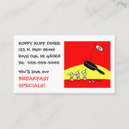Cute Funny Eggs Tecknad Breakfast Middag Restaurat Visitkort