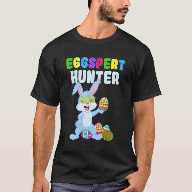Cute Funny Eggspert Hunter Boys Påsk Rabbit Egg T Shirt (Framsida)