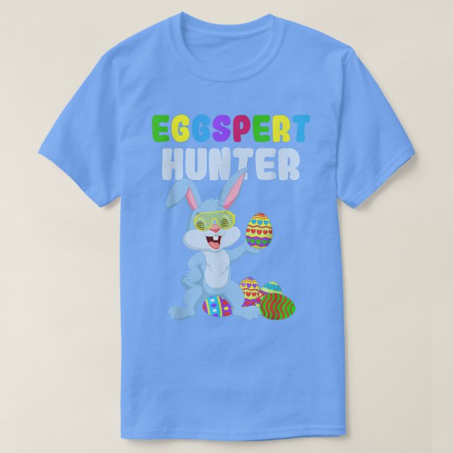 Cute Funny Eggspert Hunter Boys Påsk Rabbit Egg  T Shirt (Design framsida)