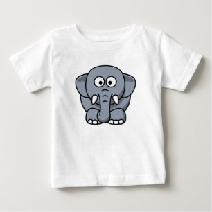 Cute Funny Elephant - Grått T-Shirt