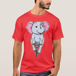 Cute Funny Elephant Riding A Bike T Shirt