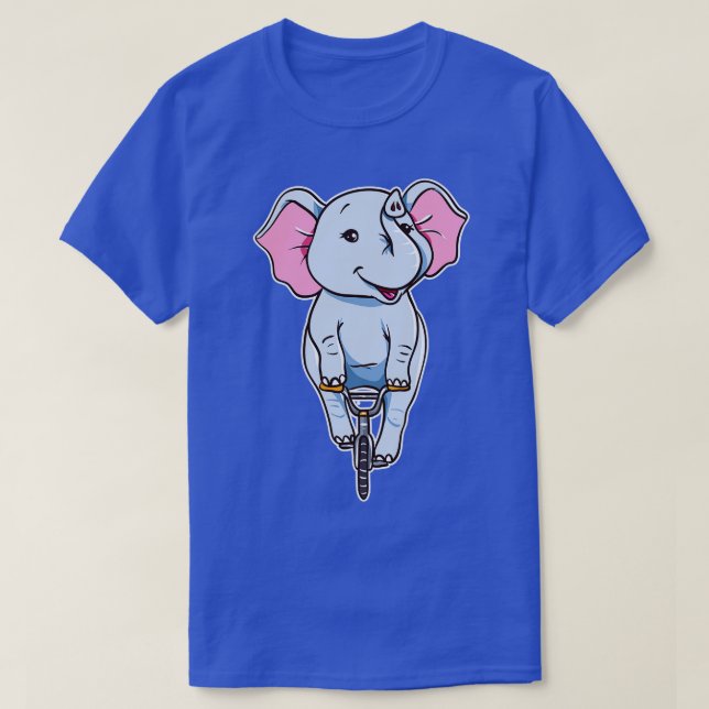 Cute Funny Elephant Riding A Bike T Shirt (Design framsida)