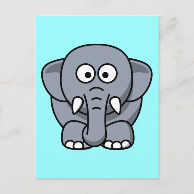Cute Funny Elephant Vykort (Framsida)