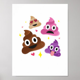 Cute Funny Emoji Rosa Bow Cutie Poo - Poop Emoji Poster