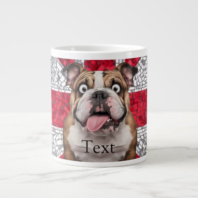 Cute Funny English BullDog Jumbo Mugg (Framsidan)