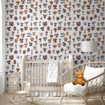 Cute Funny Fånig Watercolor Hundar Puppies Mönster