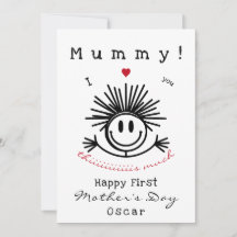 Cute Funny First Mors dag Card