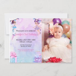 Cute Funny | Flickor - inbjudan till foto-födelsed