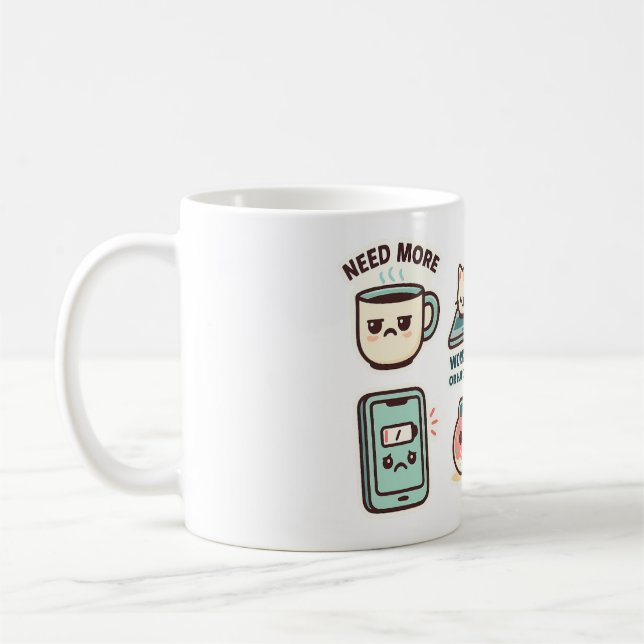 Cute Funny Food & Cat Mugg (Vänster)