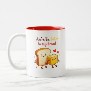 Cute Funny Food Pun Valentine Day Vänskap Två-Tonad Mugg
