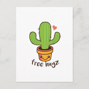 Cute Funny FREE HUGS Hugz Cacti Cactus Prickly Vykort