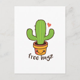 Cute Funny FREE HUGS Hugz Cacti Cactus Prickly Vykort