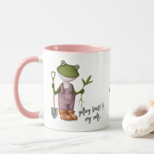 Cute Funny Frog Personlig Namn Mugg