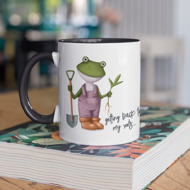 Cute Funny Frog  Personlig Namn Mugg (Skapare uppladdad)