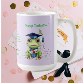 Cute Funny Frog Photo Message Studenten Gift Kaffemugg