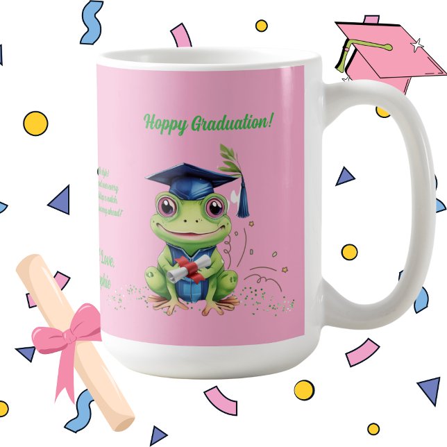 Cute Funny Frog Photo Message Studenten Gift Kaffemugg (Skapare uppladdad)